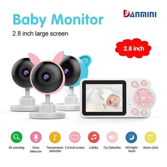 Damini 720p HD baby monitor IR night vision breastfeeding reminder temperature detection lullaby 2.4G wireless connection - ZOOMNSTORE