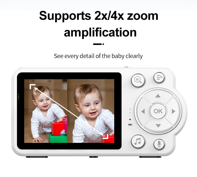 Damini 720p HD baby monitor IR night vision breastfeeding reminder temperature detection lullaby 2.4G wireless connection - ZOOMNSTORE