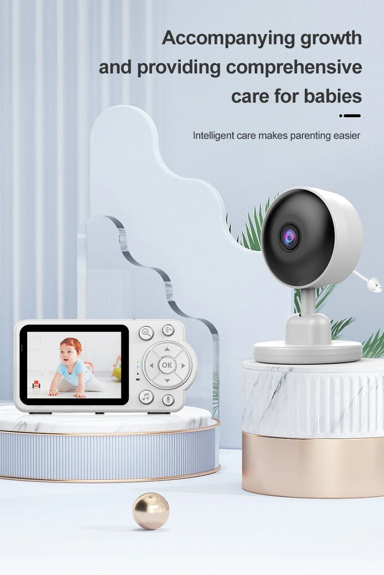 Damini 720p HD baby monitor IR night vision breastfeeding reminder temperature detection lullaby 2.4G wireless connection - ZOOMNSTORE