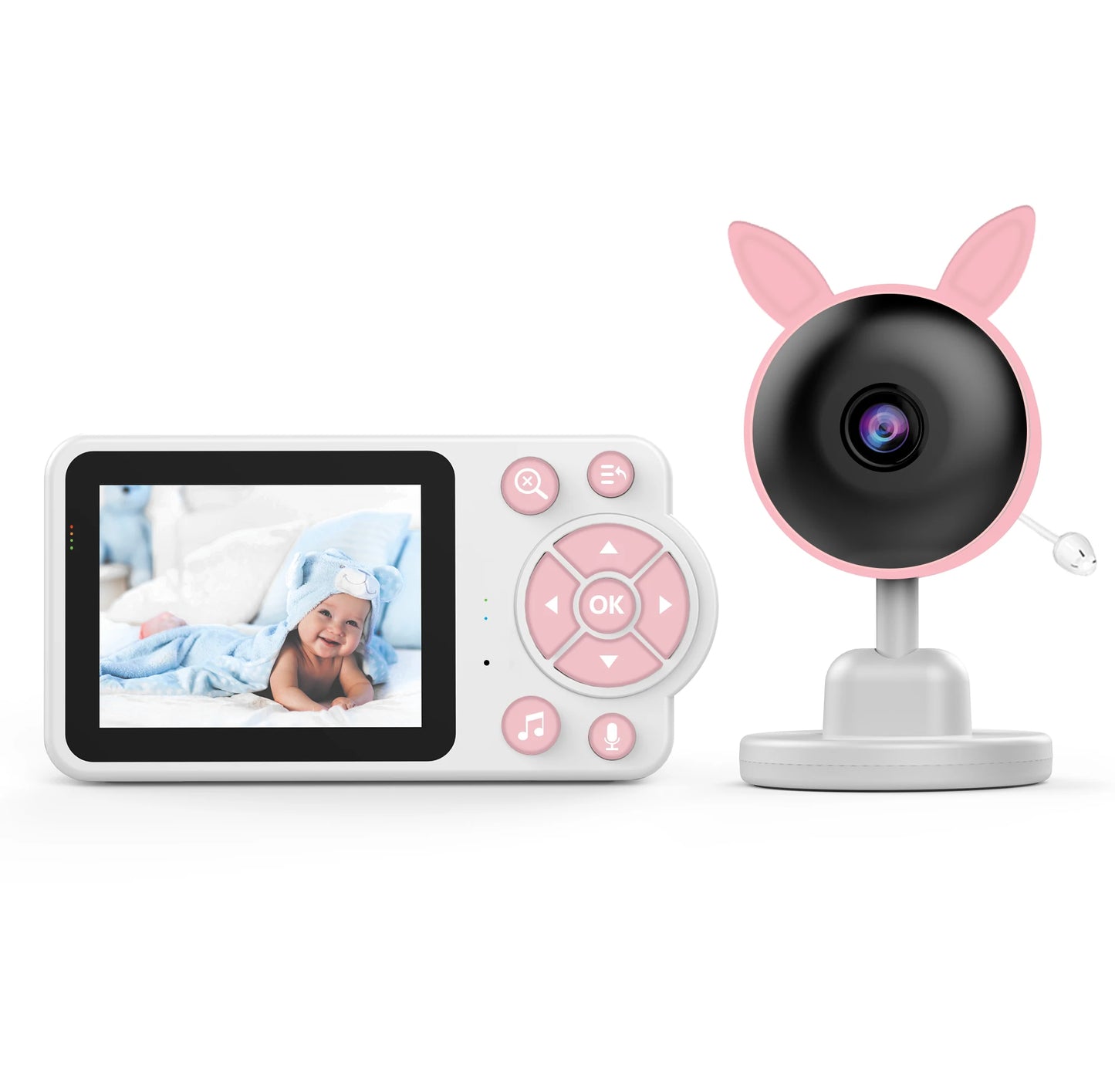 Damini 720p HD baby monitor IR night vision breastfeeding reminder temperature detection lullaby 2.4G wireless connection - ZOOMNSTORE