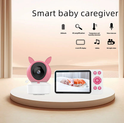 DANMINI 5 "TuyaAPP Baby Monitor Security Protection Wireless PTZ Surveillance Camera with Infrared Night Vision Motion Detection - ZOOMNSTORE