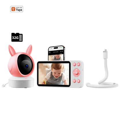 DANMINI 5 "TuyaAPP Baby Monitor Security Protection Wireless PTZ Surveillance Camera with Infrared Night Vision Motion Detection - ZOOMNSTORE