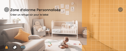 BOIFUN 2K 5" Baby Monitor Camera,  360° Rotation with Phone App, Colorful Night Lights,Motion Monitoring, Automatic Tracking - ZOOMNSTORE