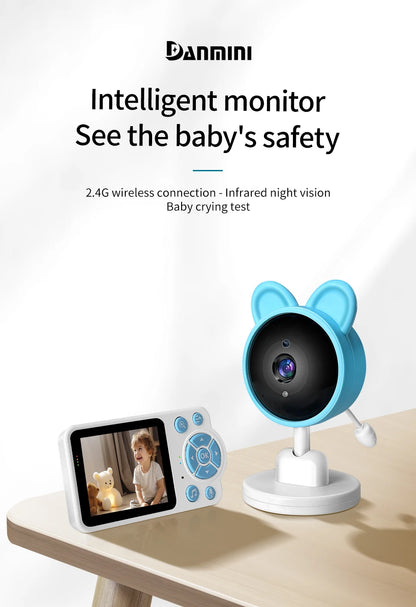 Baby monitor two-way audio voice intercom infrared night vision baby camera with monitor video surveillance security protection - ZOOMNSTORE