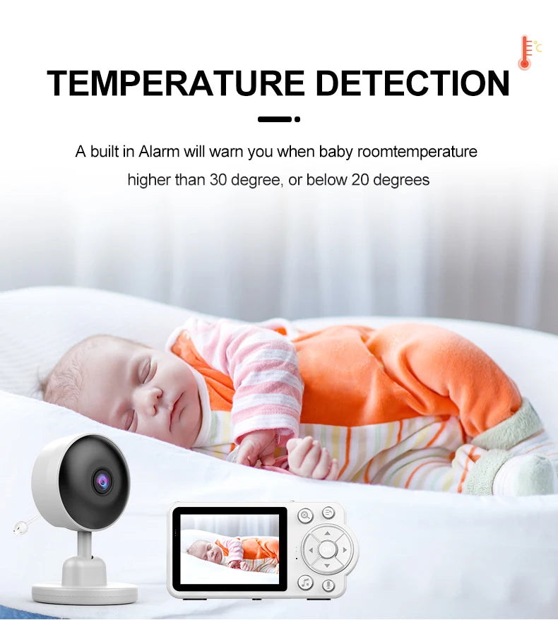 Baby monitor two-way audio voice intercom infrared night vision baby camera with monitor video surveillance security protection - ZOOMNSTORE
