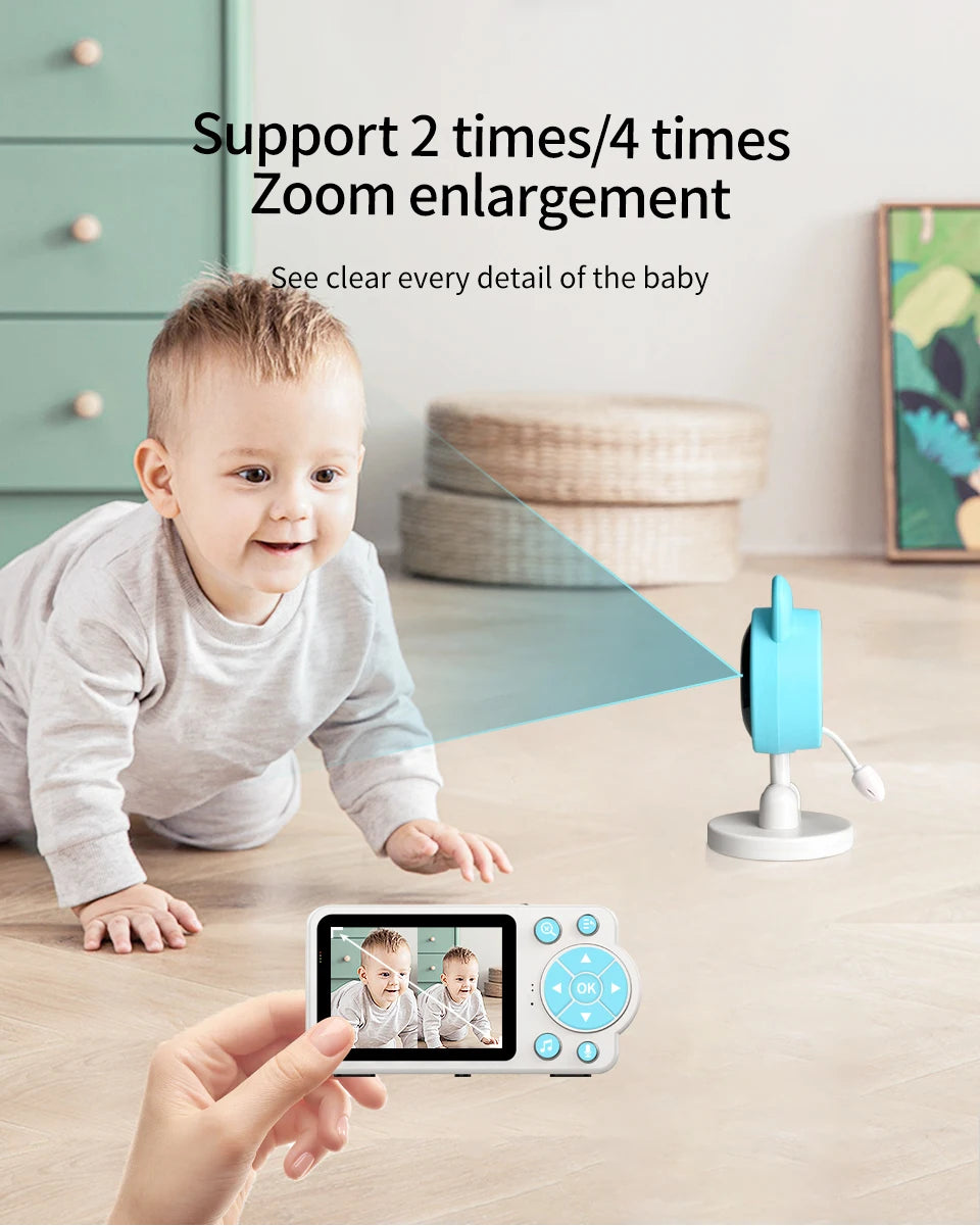 Baby Care Infrared Night Vision Breastfeeding Reminder Temperature Detection Lullaby Wireless Connection Video Surveillance - ZOOMNSTORE