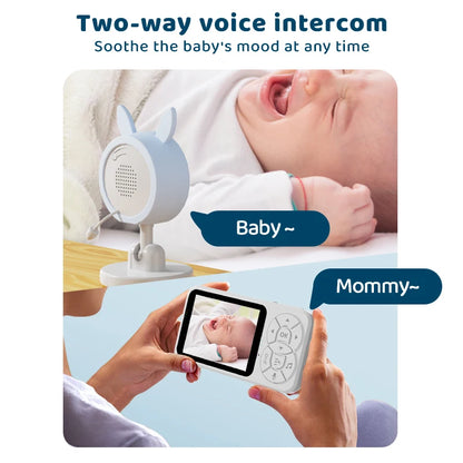 DANMINI new 3.5 "RGB night light baby monitor with night vision temperature detection voice intercom baby nanny security camera - ZOOMNSTORE