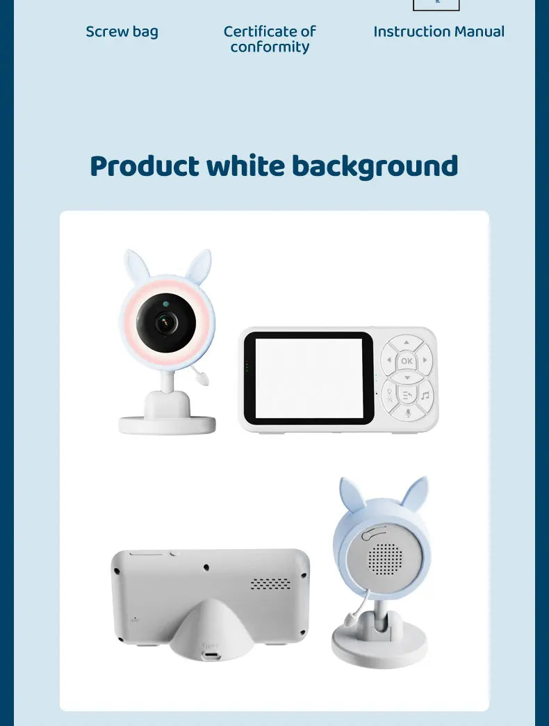 DANMINI new 3.5 "RGB night light baby monitor with night vision temperature detection voice intercom baby nanny security camera - ZOOMNSTORE