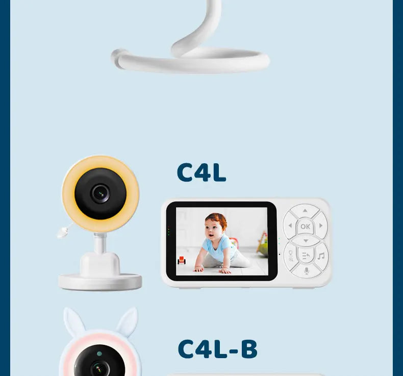 DANMINI new 3.5 "RGB night light baby monitor with night vision temperature detection voice intercom baby nanny security camera - ZOOMNSTORE