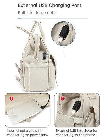 PANGDUBE Baby Nappy Bag with 2pcs Stroller Hooks Mummy Bag Backpack Waterproof Outdoor Travel Mommy Maternity Bag for Baby Stuff - ZOOMNSTORE