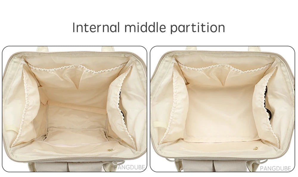PANGDUBE Baby Nappy Bag with 2pcs Stroller Hooks Mummy Bag Backpack Waterproof Outdoor Travel Mommy Maternity Bag for Baby Stuff - ZOOMNSTORE
