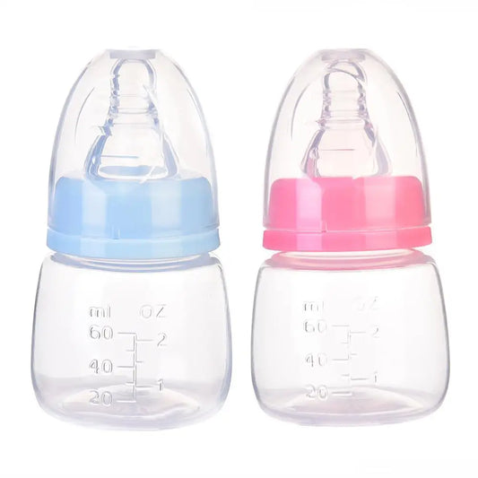 60ML Baby Newborn Mini Portable Feeding Nursing Bottle BPA Free Safe Infant Nursing Nipple Care Feeder Fruit Juice Milk Bottles - ZOOMNSTORE