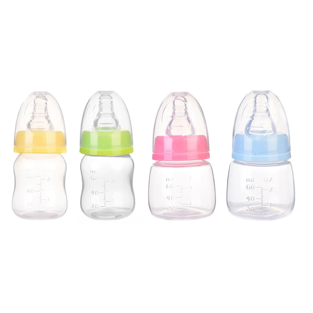 60ML Baby Newborn Mini Portable Feeding Nursing Bottle BPA Free Safe Infant Nursing Nipple Care Feeder Fruit Juice Milk Bottles - ZOOMNSTORE