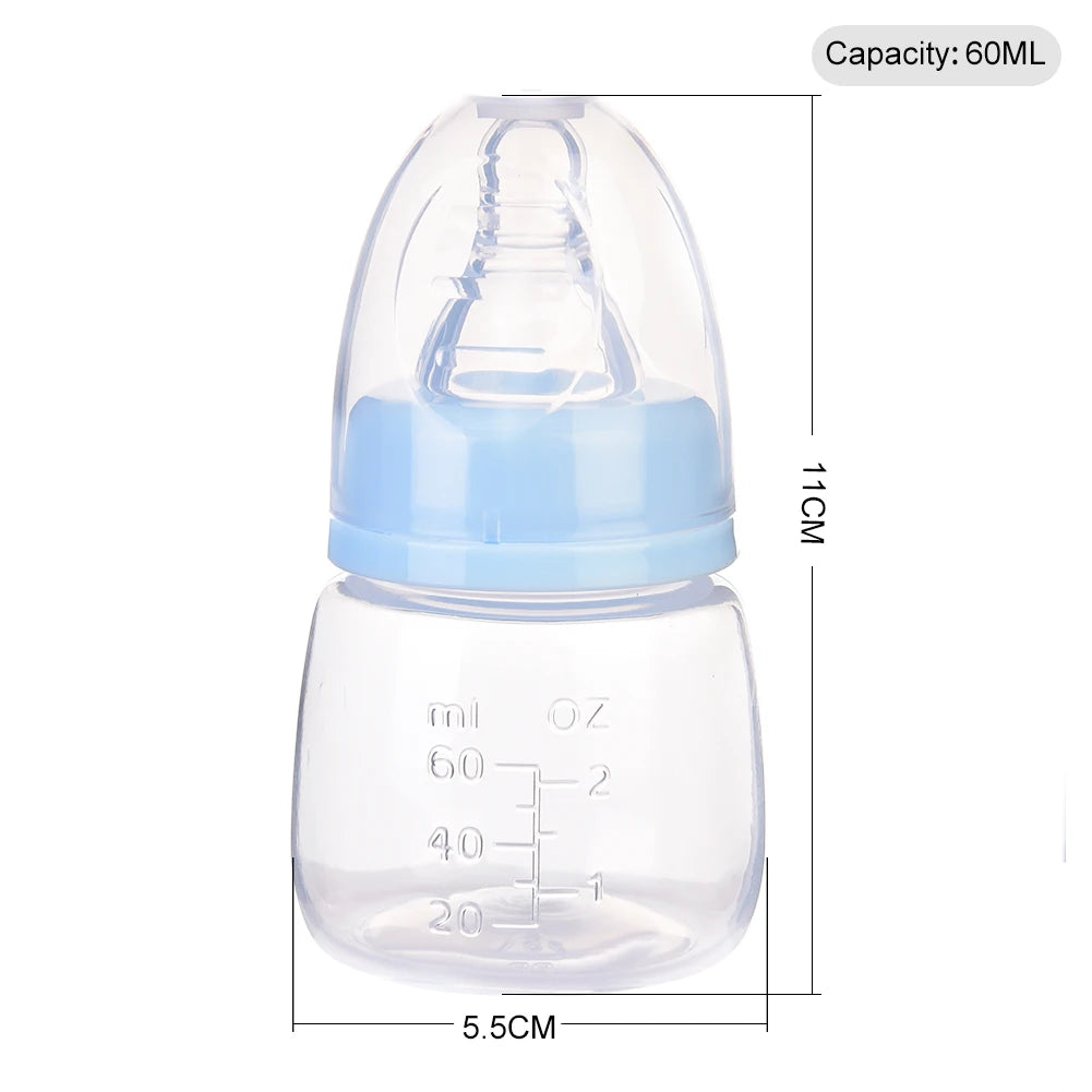 60ML Baby Newborn Mini Portable Feeding Nursing Bottle BPA Free Safe Infant Nursing Nipple Care Feeder Fruit Juice Milk Bottles - ZOOMNSTORE