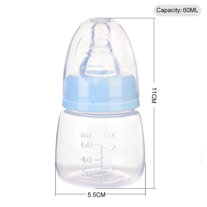 60ML Baby Newborn Mini Portable Feeding Nursing Bottle BPA Free Safe Infant Nursing Nipple Care Feeder Fruit Juice Milk Bottles - ZOOMNSTORE
