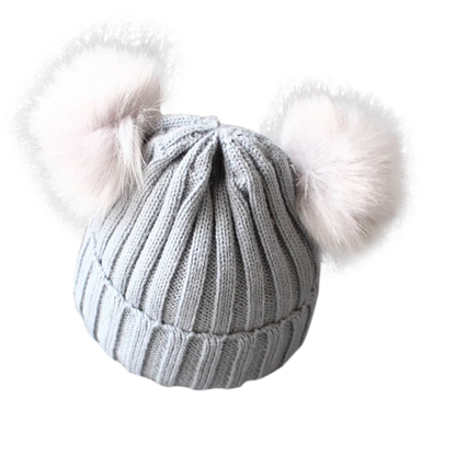 Cute Pompom Baby Hat Warm Winter Knitted Kids Baby Girl Boy Beanie Cap Solid Outdoor Infant Toddler Children Hat Bonnet - ZOOMNSTORE