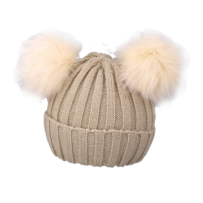 Cute Pompom Baby Hat Warm Winter Knitted Kids Baby Girl Boy Beanie Cap Solid Outdoor Infant Toddler Children Hat Bonnet - ZOOMNSTORE