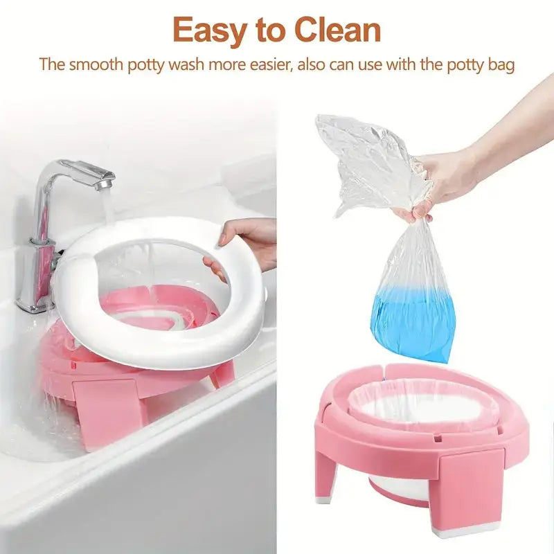 Baby Potty Seat Foldable Travel Potty - Portable Toddler Toilet Trainer With Bag - ZOOMNSTORE