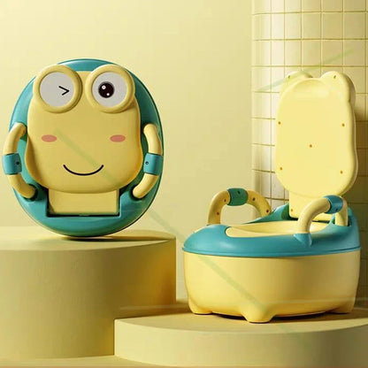Baby Potty Seat - Portable Cartoon Frog Potty Training Aid | Unisex Toddler Toilet - ZOOMNSTORE