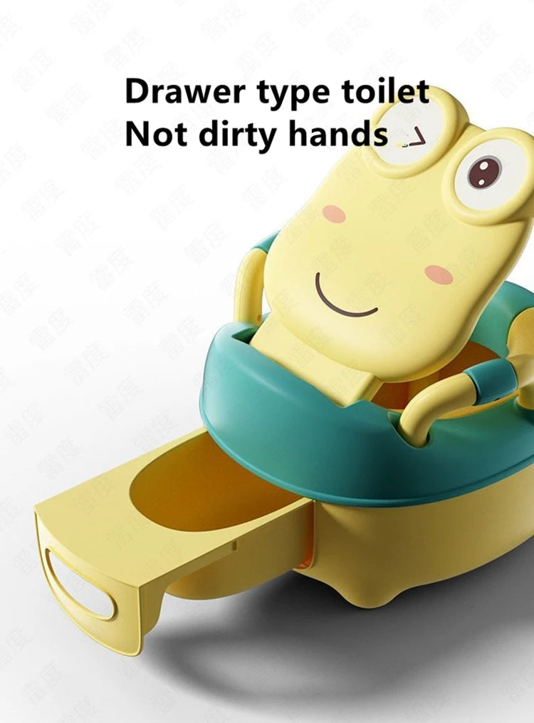 Baby Potty Seat - Portable Cartoon Frog Potty Training Aid | Unisex Toddler Toilet - ZOOMNSTORE