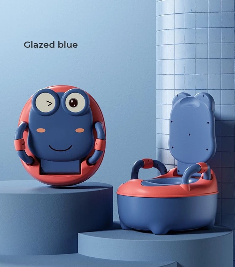 Baby Potty Seat - Portable Cartoon Frog Potty Training Aid | Unisex Toddler Toilet - ZOOMNSTORE