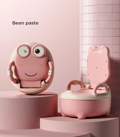 Baby Potty Seat - Portable Cartoon Frog Potty Training Aid | Unisex Toddler Toilet - ZOOMNSTORE