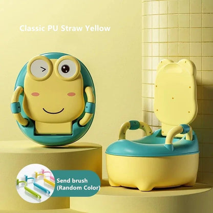 Baby Potty Seat - Portable Cartoon Frog Potty Training Aid | Unisex Toddler Toilet - ZOOMNSTORE