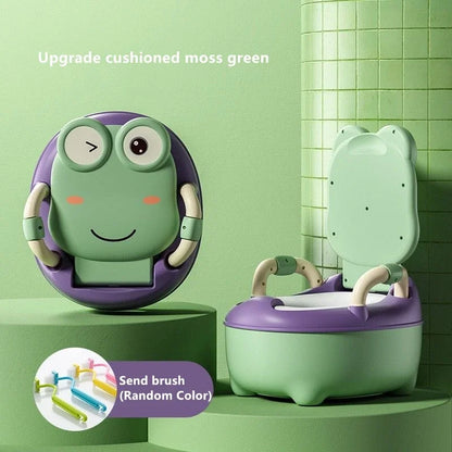 Baby Potty Seat - Portable Cartoon Frog Potty Training Aid | Unisex Toddler Toilet - ZOOMNSTORE