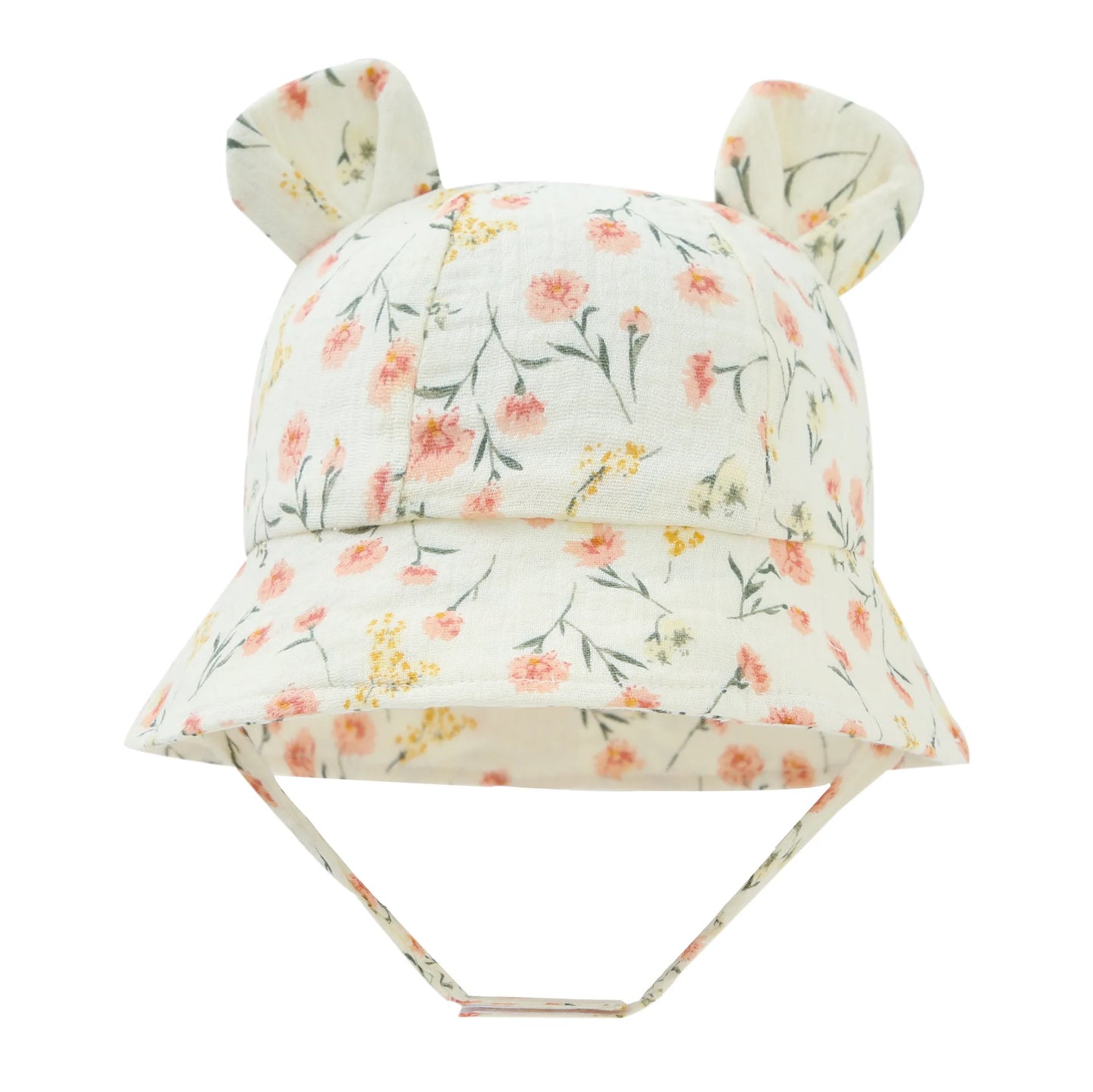 Baby Cotton Sun Hat New Children Outdoor Rabbit Ear Beach Caps Boy Girl Print Panama Hat Unisex Beach Bucket Hat For 3-12 Months - ZOOMNSTORE
