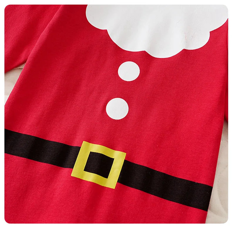 Baby Romper Cotton - Newborn Unisex Velvet Santa Elk Long Sleeve 0-18 Months - ZOOMNSTORE