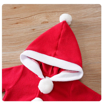 Baby Romper Cotton - Newborn Unisex Velvet Santa Elk Long Sleeve 0-18 Months - ZOOMNSTORE