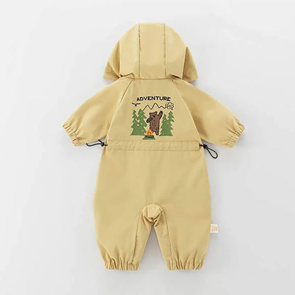 Baby Romper Jacket - Unisex Infant Jumpsuit With Hooded Zipper Closure - ZOOMNSTORE