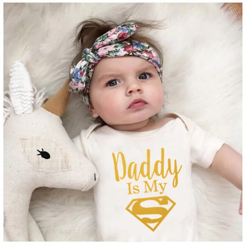 Baby Romper | Newborn Bodysuit Cotton Baby Clothes | Daddy Is My Hero Romper - ZOOMNSTORE