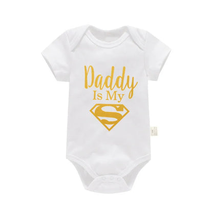 Baby Romper | Newborn Bodysuit Cotton Baby Clothes | Daddy Is My Hero Romper - ZOOMNSTORE