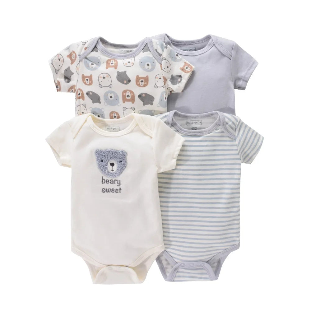 Baby Romper Onesies - Newborn Infant Bodysuit Set With Cartoon Animal Print - ZOOMNSTORE