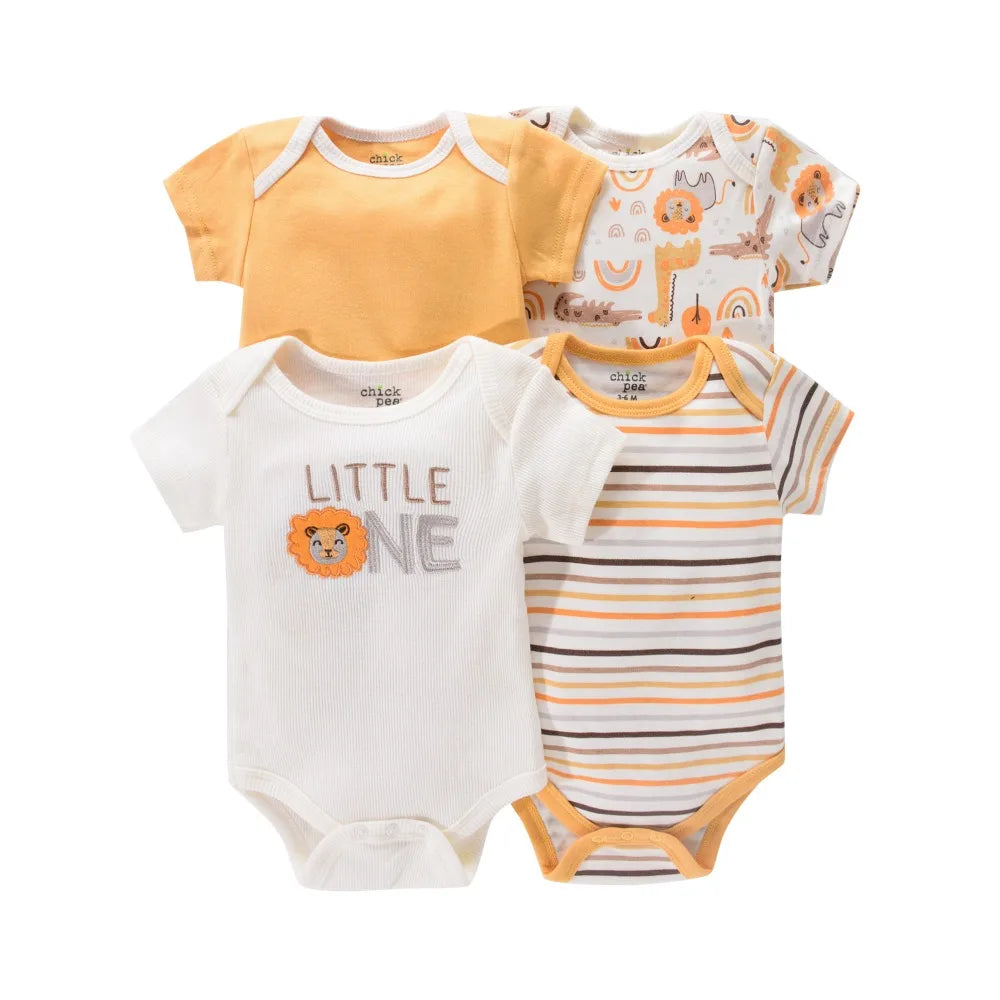 Baby Romper Onesies - Newborn Infant Bodysuit Set With Cartoon Animal Print - ZOOMNSTORE