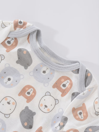 Baby Romper Onesies - Newborn Infant Bodysuit Set With Cartoon Animal Print - ZOOMNSTORE
