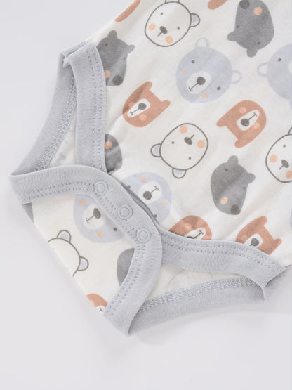 Baby Romper Onesies - Newborn Infant Bodysuit Set With Cartoon Animal Print - ZOOMNSTORE