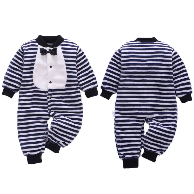 Baby Romper - Soft Flannel Infant Jumpsuit With Elastic Cuffs | Newborn Clothes - ZOOMNSTORE