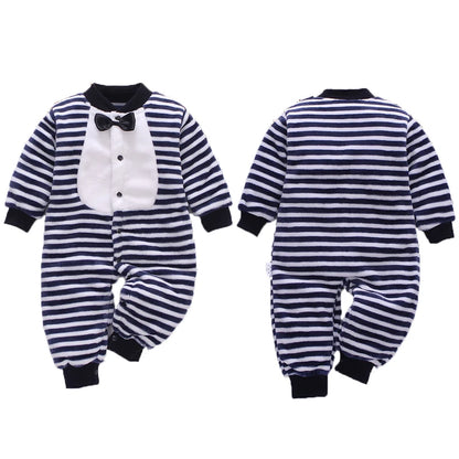 Baby Romper - Soft Flannel Infant Jumpsuit With Elastic Cuffs | Newborn Clothes - ZOOMNSTORE