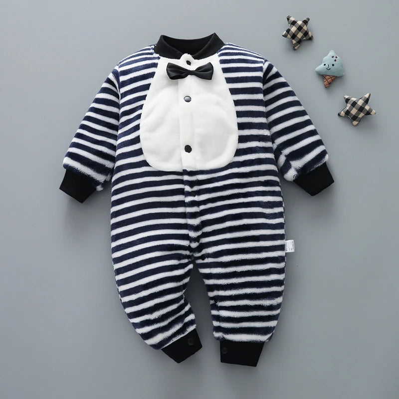 Baby Romper - Soft Flannel Infant Jumpsuit With Elastic Cuffs | Newborn Clothes - ZOOMNSTORE