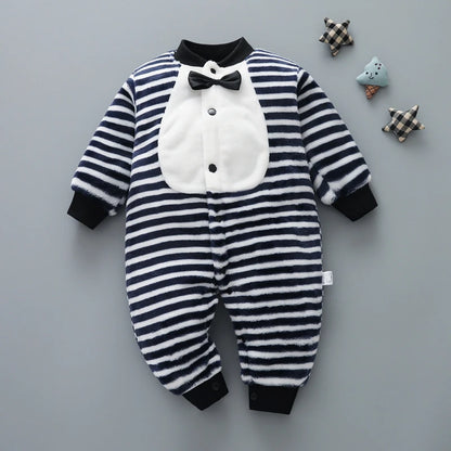 Baby Romper - Soft Flannel Infant Jumpsuit With Elastic Cuffs | Newborn Clothes - ZOOMNSTORE