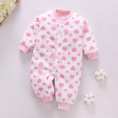 Baby Romper - Soft Flannel Infant Jumpsuit With Elastic Cuffs | Newborn Clothes - ZOOMNSTORE