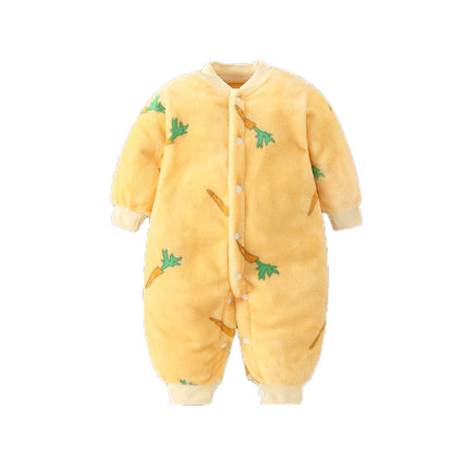 Baby Romper - Soft Flannel Infant Jumpsuit With Elastic Cuffs | Newborn Clothes - ZOOMNSTORE