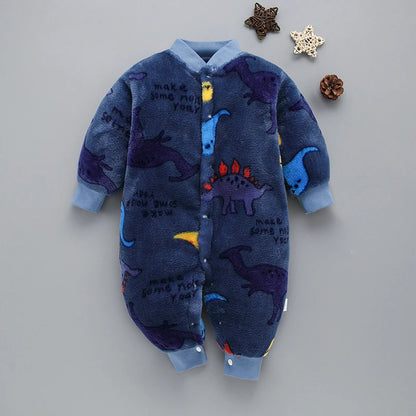 Baby Romper - Soft Flannel Infant Jumpsuit With Elastic Cuffs | Newborn Clothes - ZOOMNSTORE