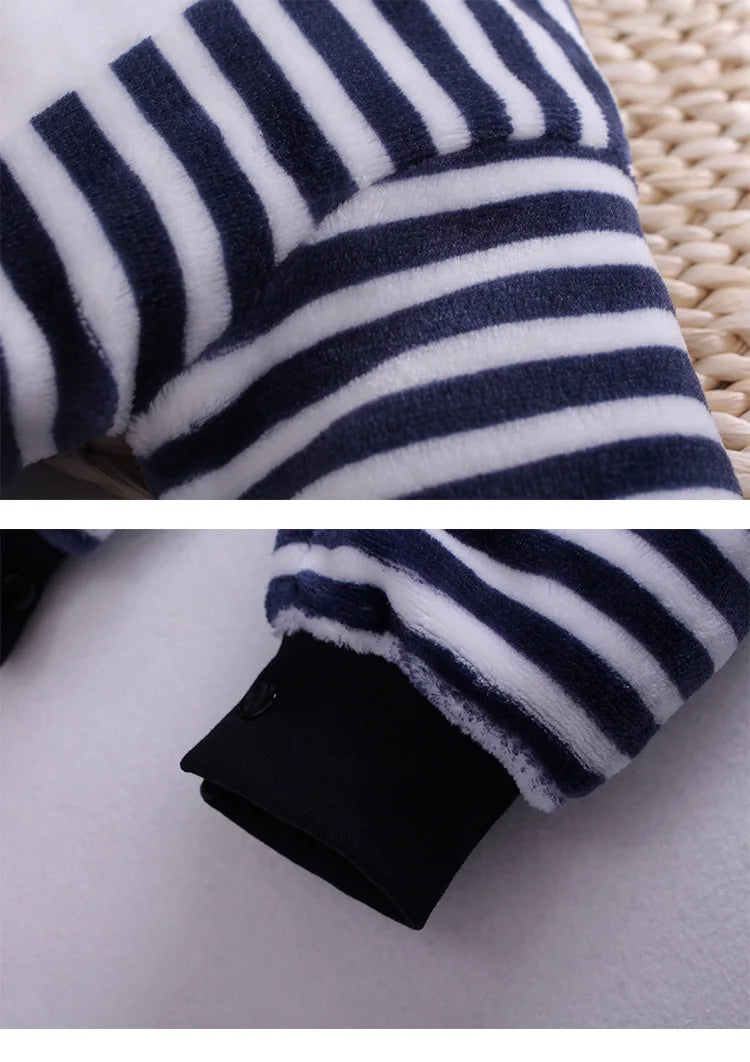 Baby Romper - Soft Flannel Infant Jumpsuit With Elastic Cuffs | Newborn Clothes - ZOOMNSTORE