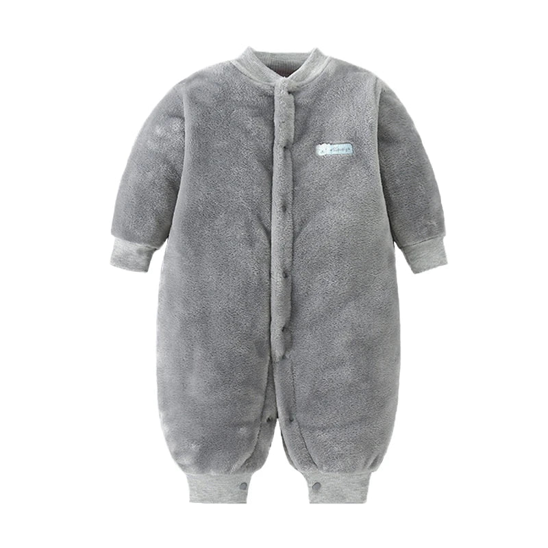 Baby Romper - Soft Flannel Infant Jumpsuit With Elastic Cuffs | Newborn Clothes - ZOOMNSTORE