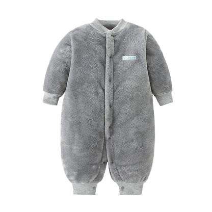 Baby Romper - Soft Flannel Infant Jumpsuit With Elastic Cuffs | Newborn Clothes - ZOOMNSTORE