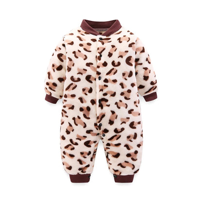 Baby Romper - Soft Flannel Infant Jumpsuit With Elastic Cuffs | Newborn Clothes - ZOOMNSTORE