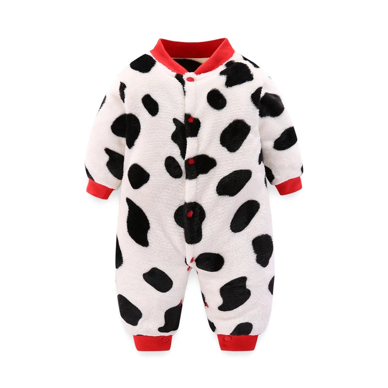 Baby Romper - Soft Flannel Infant Jumpsuit With Elastic Cuffs | Newborn Clothes - ZOOMNSTORE